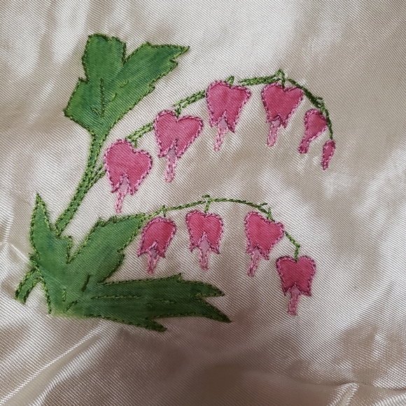 Beautiful satin quilt. Vintage from the 50s. Stored for years, unfinished. - Picture 3 of 17